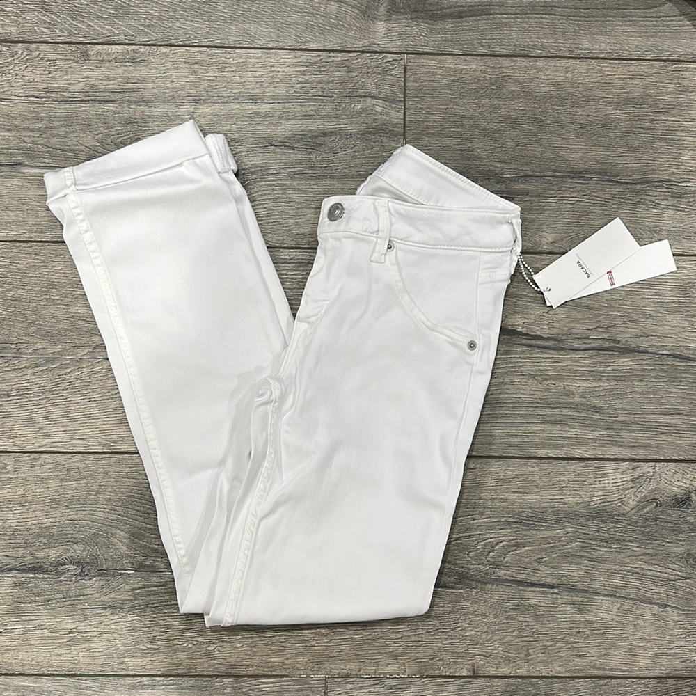 New Hudson Bacara Crop Straight Cuffed Ankle Jeans 26 White — image 4 of 6